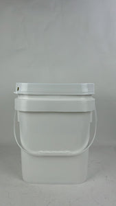 White Square Bucket Pails With/Without Lid 15L Storage Food Liquid