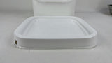 White Square Bucket Pails With/Without Lid 15L Storage Food Liquid