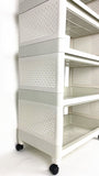 5 Tiers Rack with Wheels Rectangle Plastic Storage Kitchen Home